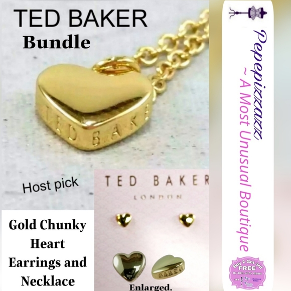 Ted Baker London Jewelry - NWT 3PC Ted baker london SET Chunky heart necklace & Earrings.